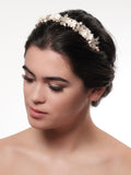 Tiara aus Blüten und Perlen - 636