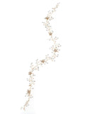 Haarschmuck aus Blüten und Perlen extra lang - 8593